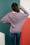 The Lillian Cut-Out Neckline Top in Lilac