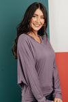 The Lillian Cut-Out Neckline Top in Lilac