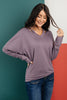 The Lillian Cut-Out Neckline Top in Lilac