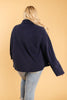 The Mia Leopard and Navy Cowl Neck