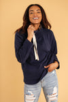 The Mia Leopard and Navy Cowl Neck