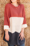 Three Times The Color Sweater in Navy Combo