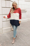 Three Times The Color Sweater in Navy Combo