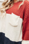 Three Times The Color Sweater in Navy Combo