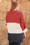 Three Times The Color Sweater in Navy Combo