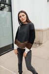 Tie Dye Chevron Pullover In Black