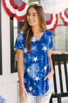 Tie Dye Glory V-neck In Blue