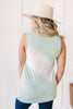 Diagonally Tie Dye Tank In Mint