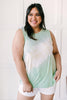 Diagonally Tie Dye Tank In Mint