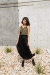 Tiered & Tied Skirt In Black