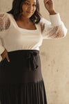 Tiered & Tied Skirt In Black