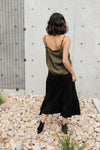 Tiered & Tied Skirt In Black
