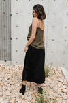 Tiered & Tied Skirt In Black