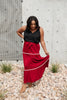 Tiered & Tied Skirt In Wine