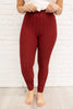 Let's Go Textured Leggings in Burgundy