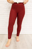 Let's Go Textured Leggings in Burgundy
