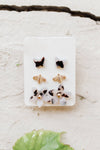 Tortoise Floral Earring Set