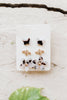 Tortoise Floral Earring Set