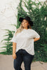 Tow The Line Striped Tee In Off White