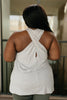 Twisted Back Tank in Heather Gray