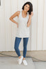 Twisted Back Tank in Heather Gray