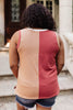 Half & Half Color Block Top In Autumn Sunset