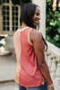 Half & Half Color Block Top In Autumn Sunset