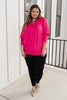 Lovely Ladder V Neck Top in Pink