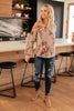 Waffle Meets Floral Top in Taupe