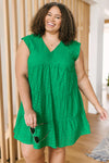 Warm Wishes Eyelet Dress in Green