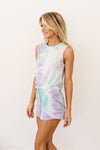 Watercolor Tie Dye Tank In Lilac
