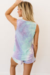 Watercolor Tie Dye Tank In Lilac