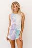 Watercolor Tie Dye Tank In Lilac