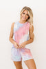 Watercolor Tie Dye Shorts In Pink