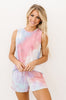 Watercolor Tie Dye Tank In Pink