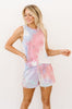 Watercolor Tie Dye Tank In Pink
