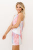 Watercolor Tie Dye Tank In Pink