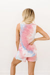 Watercolor Tie Dye Tank In Pink