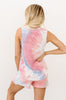 Watercolor Tie Dye Shorts In Pink