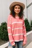 Wave of Stripes Top in Coral
