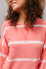 Wave of Stripes Top in Coral