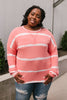 Wave of Stripes Top in Coral