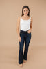 Whiskered Dark Wash Boot Cut Jeans