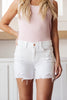 White Out Distressed Shorts