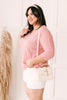 Willow Waffle Knit Top in Blush