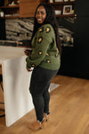 Winter Greens and Spots Sweater