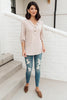 Wonderfully Waffled Top in Taupe