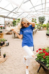 America Graphic Tee In Heather Royal