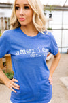 America Graphic Tee In Heather Royal