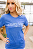 America Graphic Tee In Heather Royal